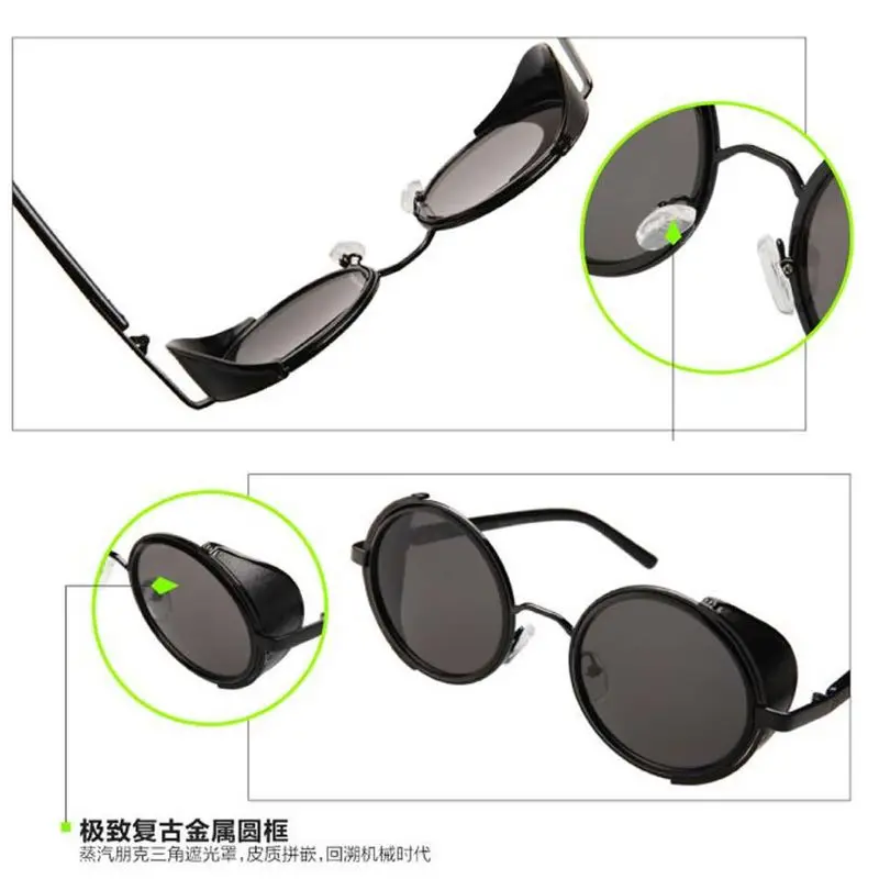 Дропшиппинг и солнцезащитные очки кибер очки стимпанк 50s круглые очки Винтаж Ретро стиль Блиндер APR28