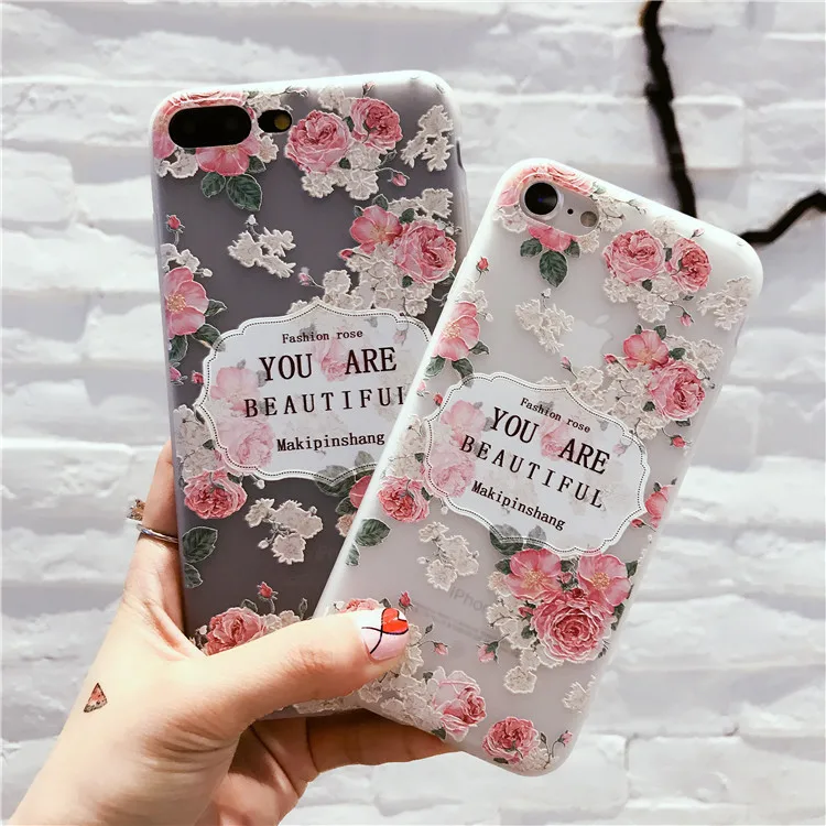 3D Flower relief phone case For Huawei P30 20 pro Mate 10 Nova 3 Honor 9 Soft tpu all Inclusive Phone Case |