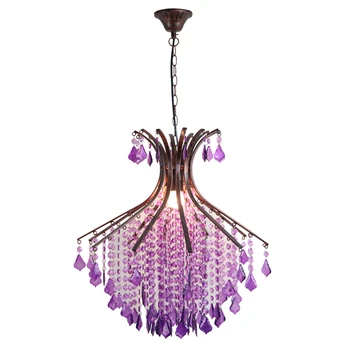 

HAIXIANG Modern LED Purple Acrylic Ceiling Light Rooms Rain Drop Lamp Chandelier Lighting Bedroom Hallway Lamps