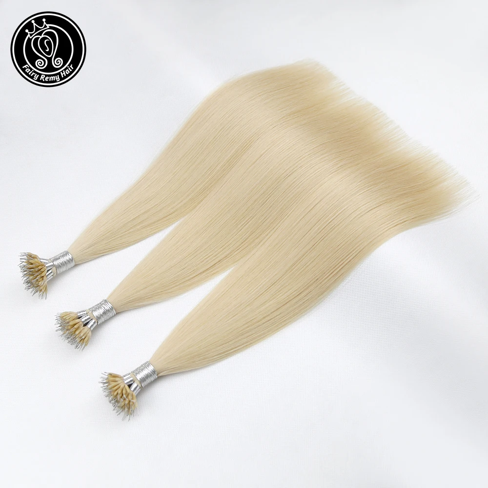 Фея Волосы Remy 0 8 г/локон 16 &quot 22&quot с кромкой на конце волосы для наращивания блонд