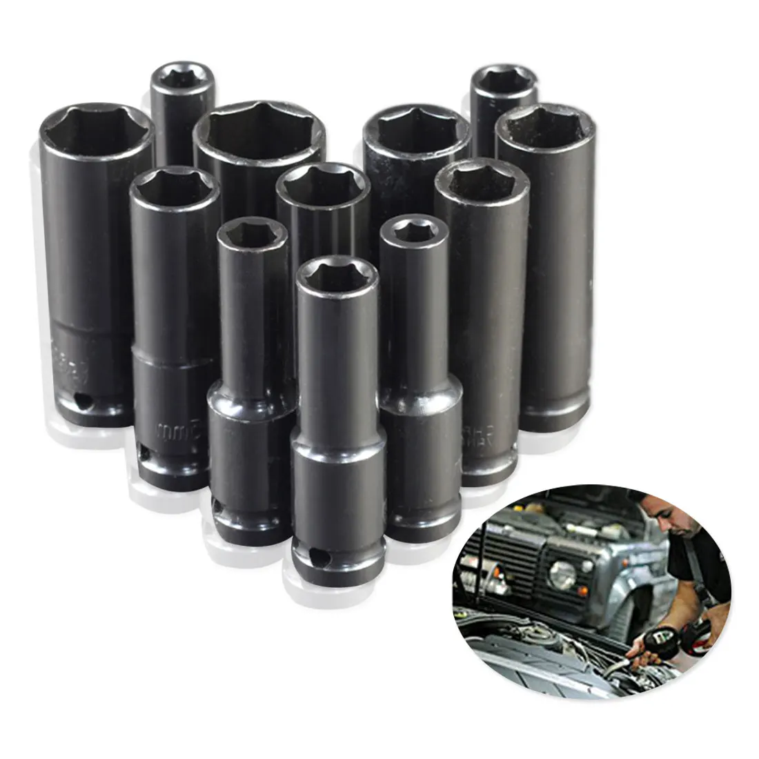 

1/2' Wrench Socket Eletric Wrench Socket Chrome-vanadium Steel Rachet Wrench Kit Power Tool Accessory