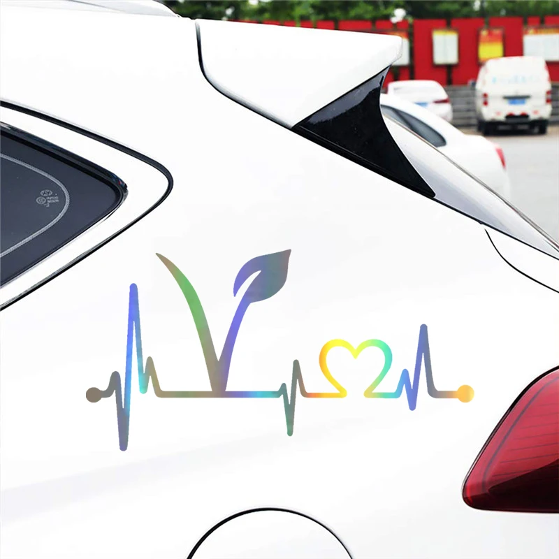 Vegan Vegetarian Heartbeat Lifeline Vinyl Car Sticker Vinyl Car Accessories Funny Car Decal Sticker Car Styling 20.3cm10 (5)