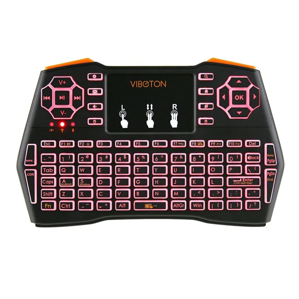 

Mini Rechargeable Backlight Wireless Keyboard 2.4Ghz Wireless Keyboard Air Mouse Touchpad Handheld for PC