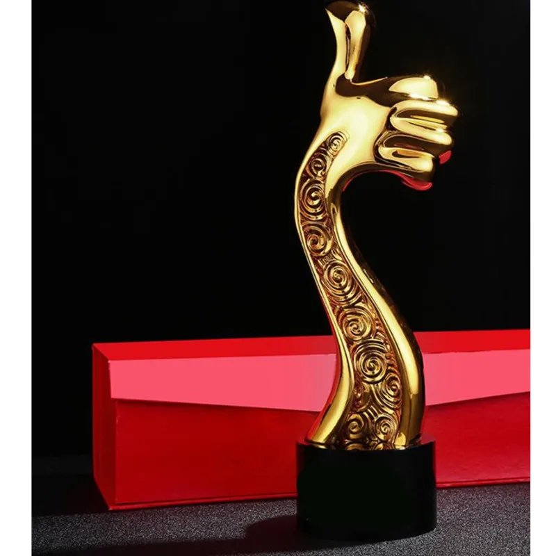 

Creative The First Of All Pedestal Trophy Gold-plated Resin Trophy Custom Company Award Trophy Production Can Be Lettering M1562