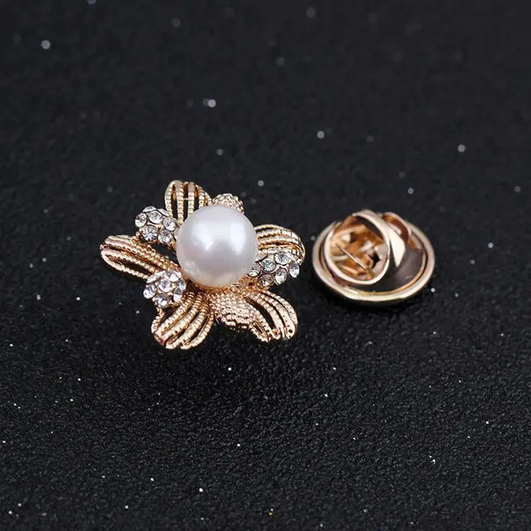 New Style Bijouterie Rhinestones Inlaid Flower Shaped Brooch Collar Pin For Dress Decoration | Украшения и аксессуары