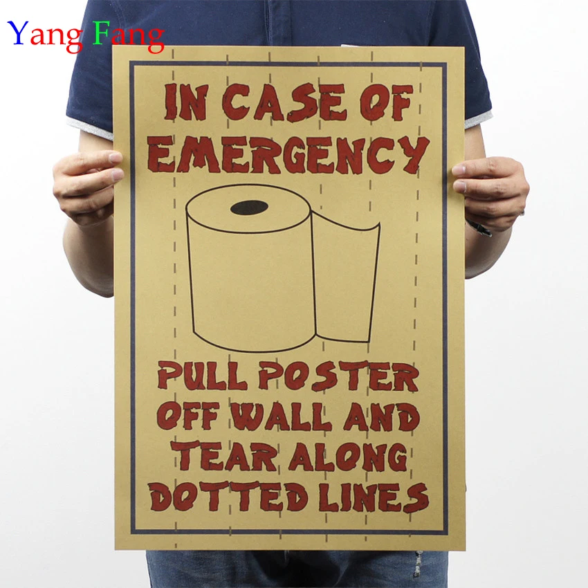 

Movie Poster Kraft Paper Funny Posters Adornment of Toilet Paper Wall Stickers Posters for Walls 51*35cm
