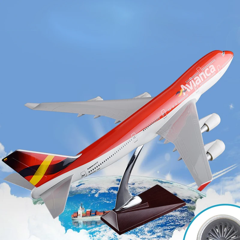 47 см Boeing 747 Колумбия авиакомпаний модель самолета смолы B747 400 Avianca Airways Аэробус