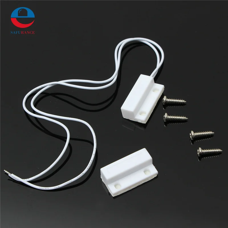 Beste Hoge Gevoelige 0.5A 100 V 10 W ABS 1 Set Deur Raam Contact Magnetische Reed Sensor Schakelaar Alarm Met 4 schroeven Wit