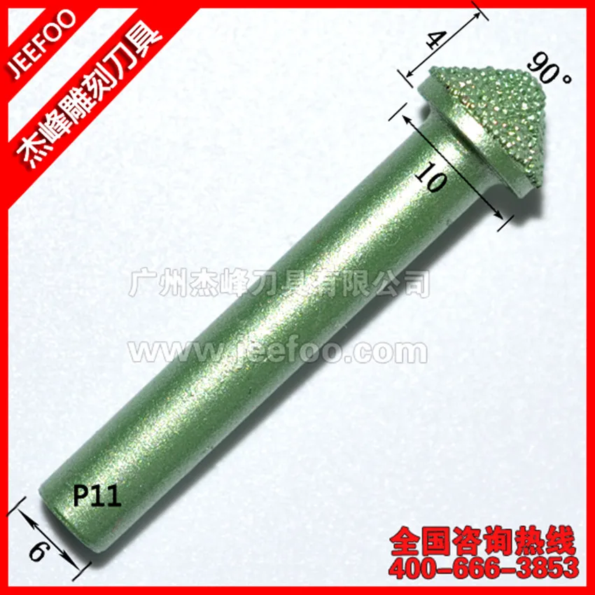 

P11- 6*10*4mm V Shape Engraving Bit CNC Grinding Diamond Stone Router Bits Milling Cutter for Engraving 3D Letter Carving