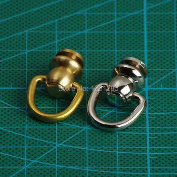 

free shipping 4 pieces brass swivels ring lock buckle handmade D ring DIY leather craft bag hanger diy leather hardware part
