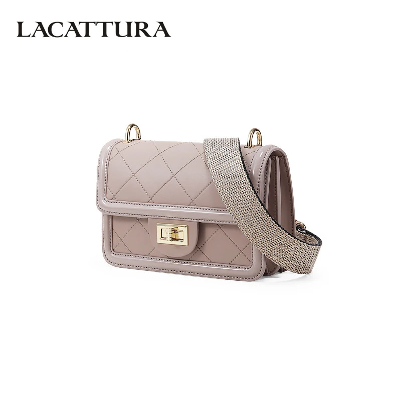 

LACATTURA Women Fashion Handbag Design Small Lingge Flap High Quality Messenger Bag Crossbody for Womens Luxury Ladies Shoulder