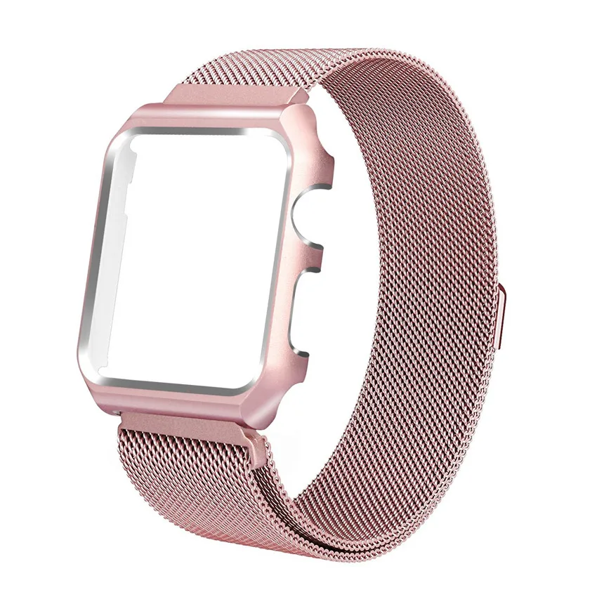10 шт. 38/42 мм ремешок для Apple Watch Нержавеющая сталь сетка Магнитная замена запястье с Защитный чехол для iwatch 1 2/3