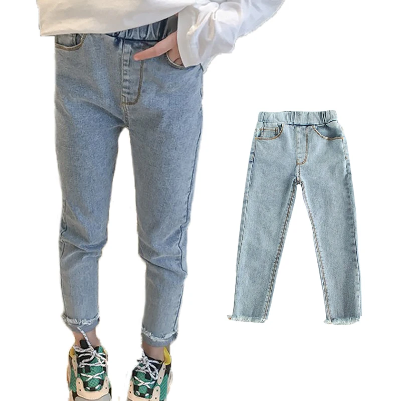 

Girls Jean Pants 2019 Spring Plus Size Baby Girls Pants Slim Skinny Kids Trousers Denim Casual Jeans For Girls Children Clothes