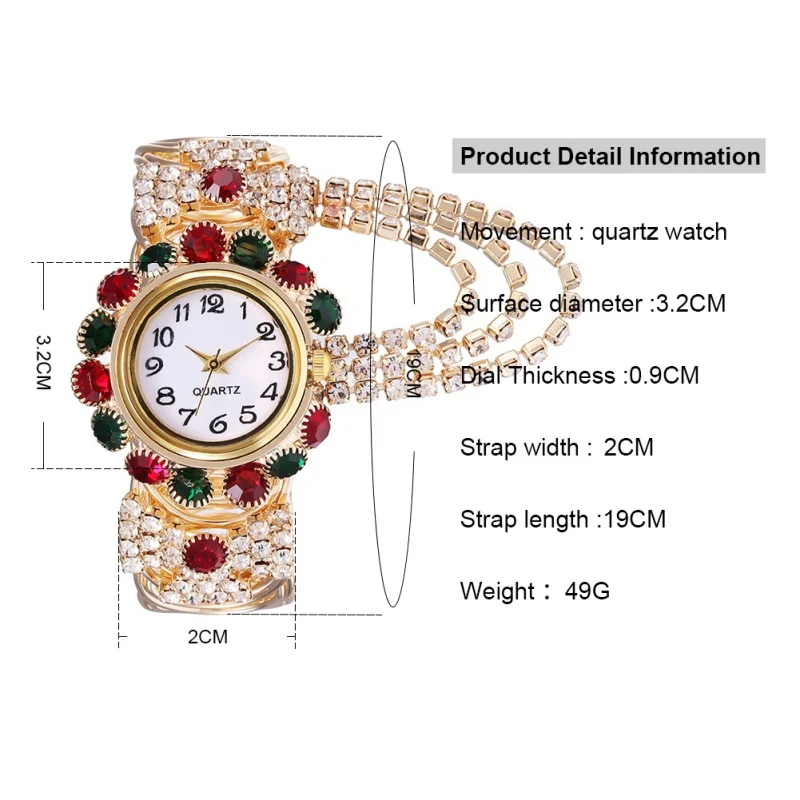 Kh080 Модный изысканный Дамский цветной браслет с бриллиантами кварцевые часы Новые простые женские индивидуальные компактные женские часы
