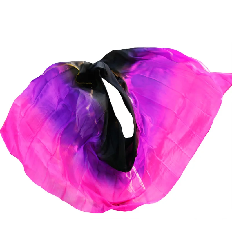 Belly Dance Props Women Belly Dance Silk Veils Belly Dance Veil For Girls Belly Dance Silk Veils black+purple+rose
