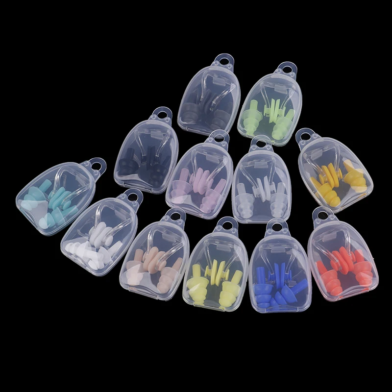 

Soft Waterproof Swimming Earplugs Nose Clip Case Protective Prevent Water Protection Ear Plug Soft Silicone Swim Dive Supplies