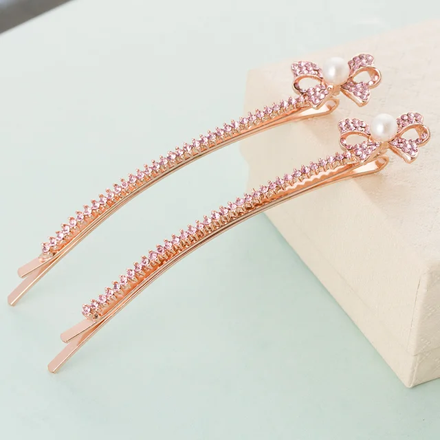 Fashion girls long hair pins rhinestones simulated pear ladies
