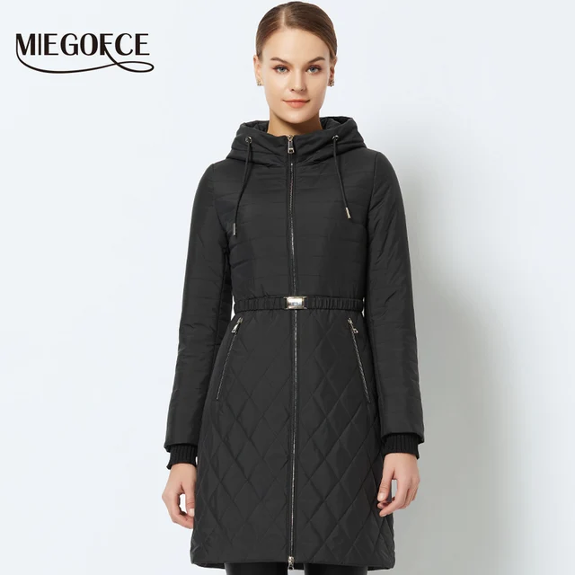 Новая весенняя- осенняя коллекция MIEGOFCE 2018 куртка женская теплая ветрозащитная с капюшоном стильная весенняя женская куртка
