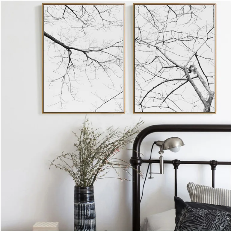 Nordic Dead Tree Decorative 2 Pieces Modular Print Picture Wall