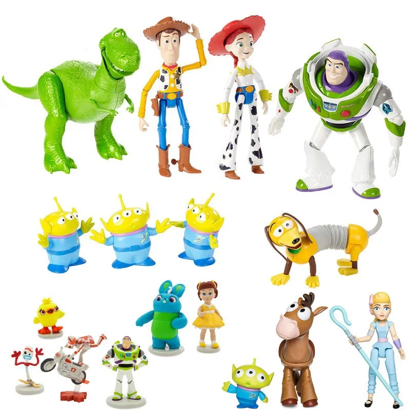 

Toy Story 4 Figure Woody Buzz lightyear Jessie Rex lotso Mr Potato Head Aline Little Green Men Spider Baby forky Ducky Toys