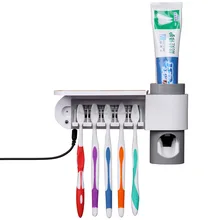 2 в 1 УФ-светильник, Ультрафиолетовый Стерилизатор зубных щеток, автоматический соковыжималка для зубной пасты, диспенсер, держатель для зубной щетки, очиститель 110-240 В, PJ
