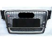 RS4-Styling A4 B8 Grill ABS Black Painted Front Honey Mesh Grille for Audi A4 S4 RS4 B8 Sedan / Coupe / Convertible 2009-2012
