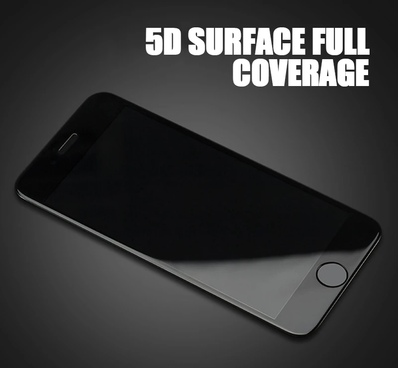 TOMKAS Screen Protector For iPhone 6 6S Plus Glass Tempered 5D Full Cover Film Glass For iPhone 7 8 Plus X Tempered Glass