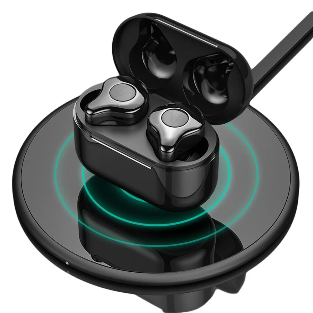 Настоящие беспроводные Bluetooth наушники с глубоким басом, Hi-Fi, стерео, с шумоподавлением, беспроводные наушники с портативной беспроводной зарядной коробкой