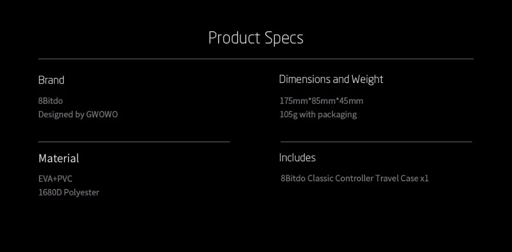 8BitDo Classic Controller Gamepad Travel Case Protection Bag