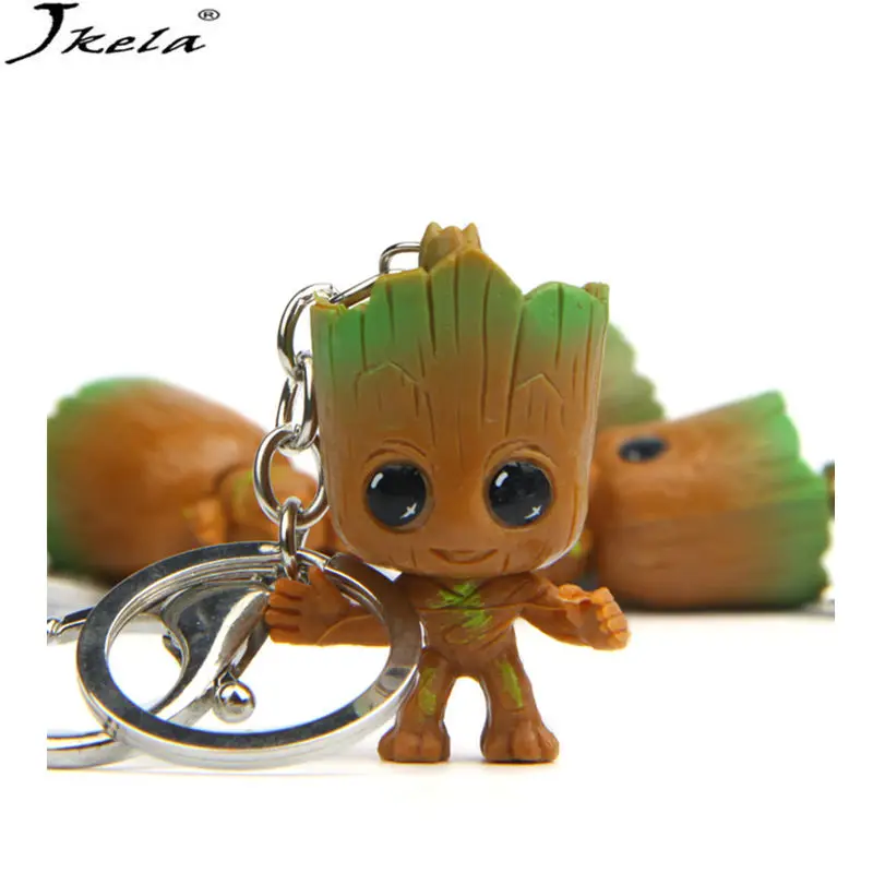

[hot] 4pcs Action Figure Toys Mini Tree man Big Size Doll Keychain Toy Guardians Galaxy Baby Treeman Keychain Pendant Toys