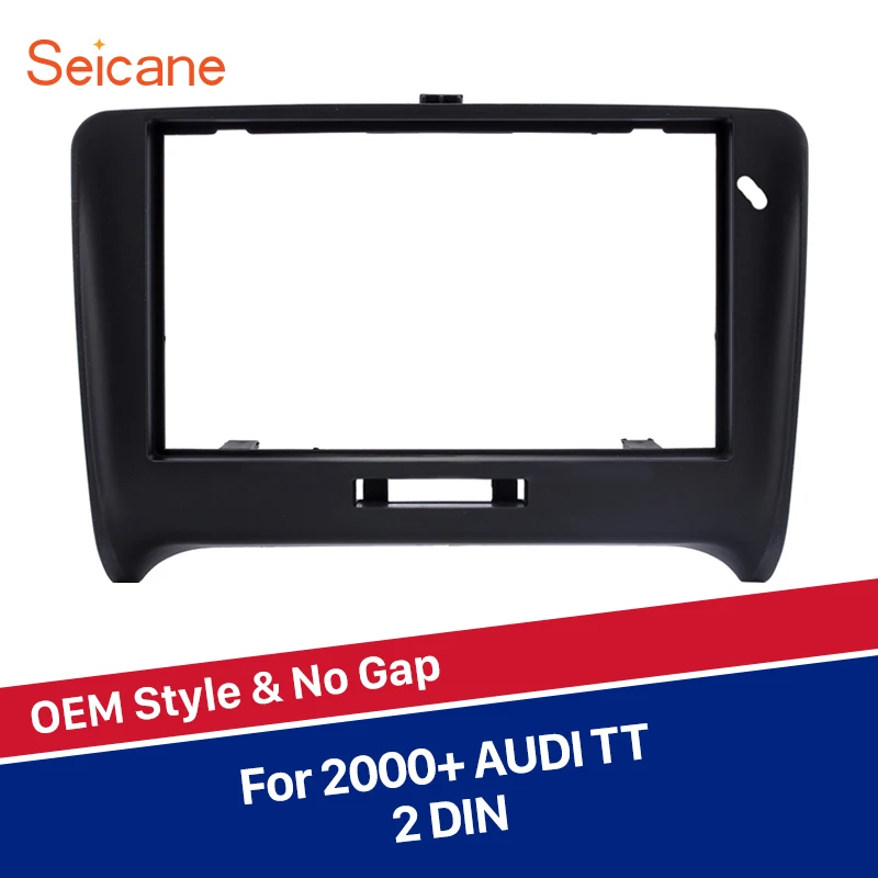

Seicane Black stereo Panel Dashboard Installation Trim Kit 2 Din Car Radio Fitting Frame Fascia for 2000-2011 Audi TT
