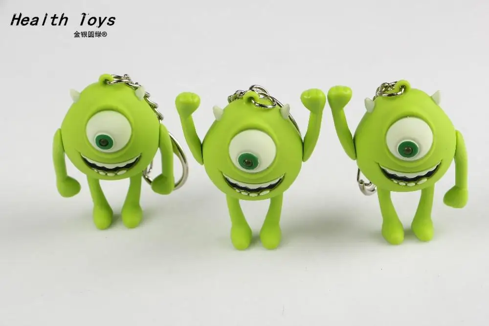 Mike Wazowski Green Big Eyes talking monster mike james led keychain FLASHLIGHT Keyrings wazowski font b