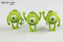 Mike Wazowski Green Big Eyes talking monster mike james led keychain FLASHLIGHT Keyrings wazowski font b