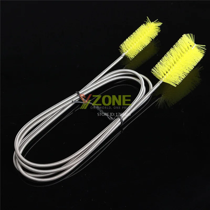1.55M Metal And Plastic Flexible Pipe Tube Cleaner Tool Double Head Brush Aquarium Filter Pump Yellow/White | Дом и сад