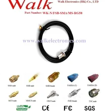 N женский RG58 кабель/N гнездовой SMA разъем кабеля: N женский прямой SMA мужской прямо с RG58 кабель