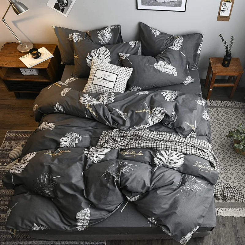 

Nordic Style Bedding Set Underwear Comforters 3/4Pcs Duvet Covers Double Adult Bed Sheet Set Bedspread Queen Full Bed Linens Set