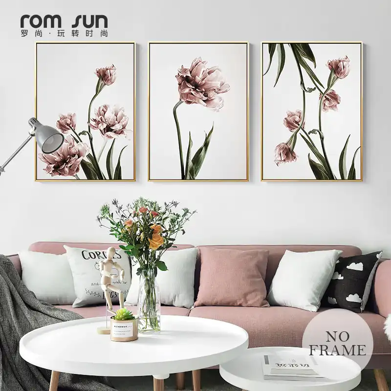 Poster Romantico De Flores Nordicas Hd Cuadros De Lienzo Para