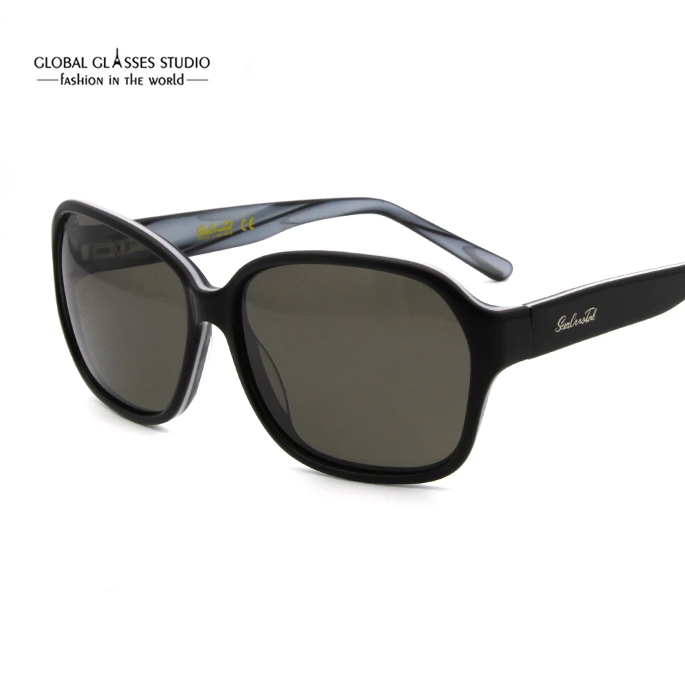 

Free Shipping New Arriving Fashion Sunglasses Women High Quality Acetate Frame UV400 Protection Polarized Lens Rx Available 1102