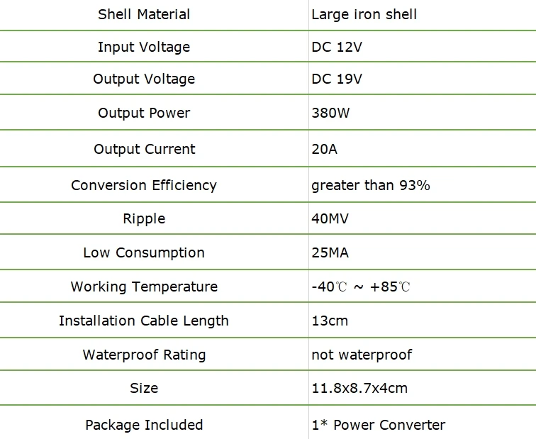 XINWEI DC12V к DC19V 20A 380 W преобразователь питания большой железный корпус регуляторы напряжения Стабилизаторы подходят для навигации и т. д