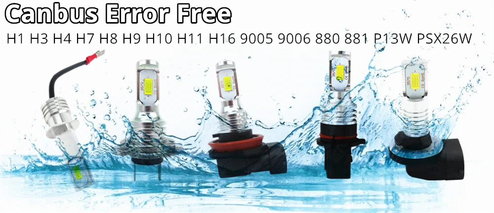 WLJH 2x Canbus Error Free Led H1 H3 H4 H7 H8 H9 H10 H11 H16 9005 9006 880 881 P13W PSX26W Противотуманные фары дневные фары дальнего света DRL светильник лампа