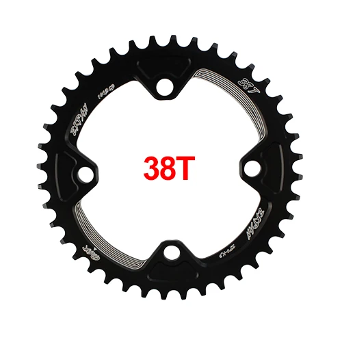 38T Round Black EKFan 38 T/40 T/42 T/44 T/46 T/48 T/50 T/52 T круглая ведущая звездочка велосипеда 7075-T6 MTB велосипед круг Crankset Plate104BCD цепь - Цвет: 38T Round Black