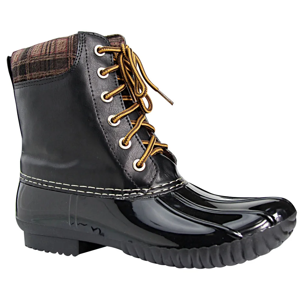 AE49 Women's Shoes Lace Up Padded Cuff Duck Weather Boots|boots boots ...