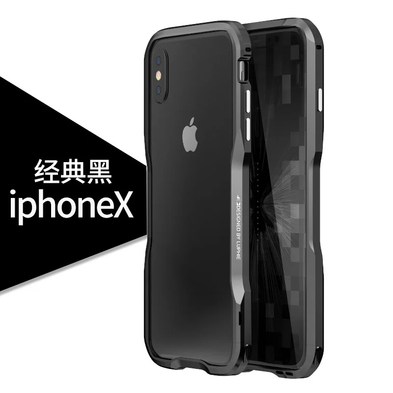For Apple iphone X Case Luxury Cover Bumper Thin Hard 3D 360 Protective Shell Metal Bumper for iphoneX 8 Aluminium Frame Armor