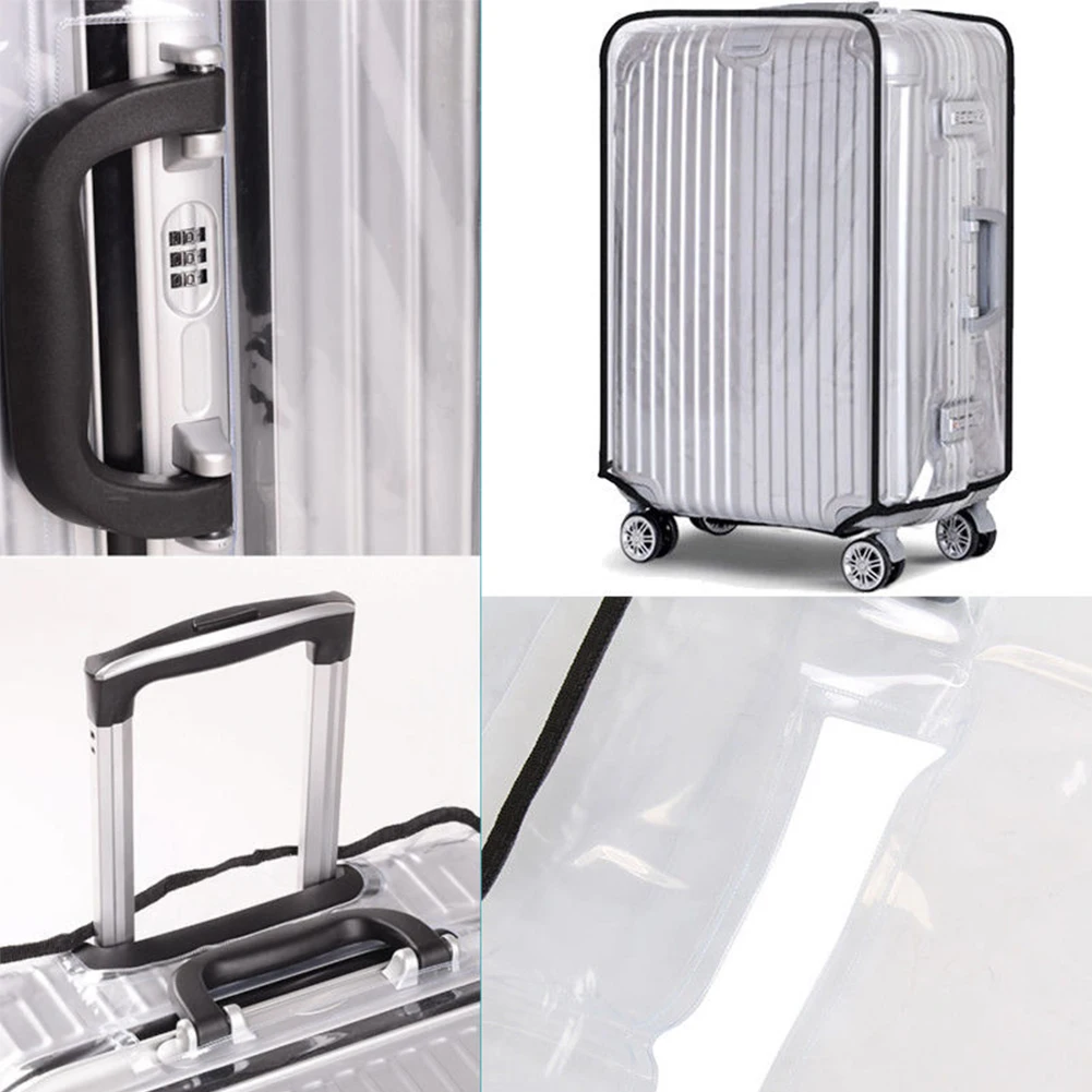 Пыленепроницаемый многоразовый чехол для чемодана Защитный протектор матовый прозрачный ПВХ водонепроницаемый багажная сумка на