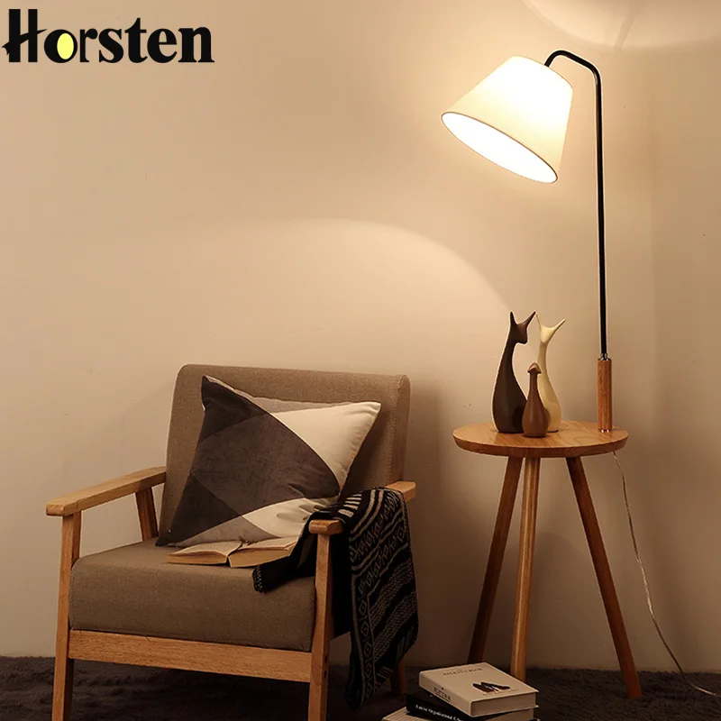 

Creative Modern Nordic OAK Wooden Floor Lamps For Living Room Linen Lampshades E27 Floor Standing Lights Bedside Lamp AC110-220V