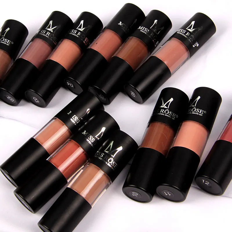 

03 Miss Rose Lip Gloss Matte Lipstick Liquid Lip Makeup Kit Long Lasting Brown Red Mate Liquid Lipstick