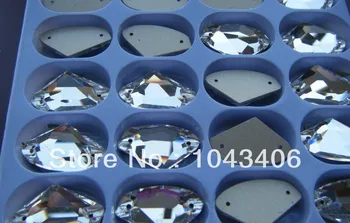 

100pcs 16x27mm Sew On bead Clear Galactic Shape, AX stone Sew on Crystal beads DIY accessories