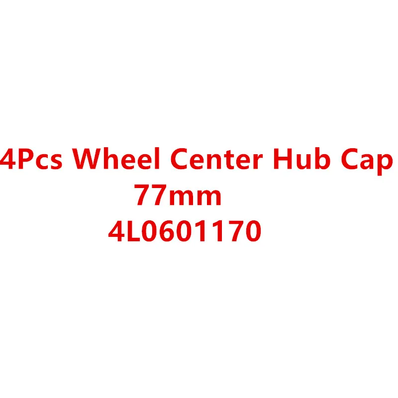 

New 4 Pcs Chrome Wheel Center Cap 4L0601170 4L0 601 170 77mm
