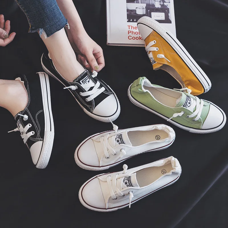 

2019 tide shoes spring summer summer shallow canvas shoes women shoes lazy shoes
