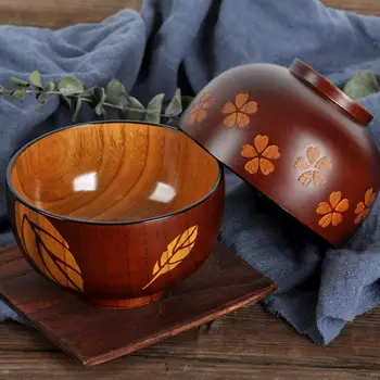 

Innovative Environmentally Friendly Wooden Bowl Sakura Leaf Bowl Couple Jujube Wood Bowl Wooden Tableware